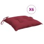 Cuscini per Pallet 6 pz Rosso Vino 50x50x7 cm Tessuto Oxford