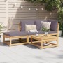 Set Mobili da Giardino 3pz con Cuscini Legno Massello di Acacia