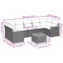 Set Divano da Giardino 8 pz con Cuscini Grigio in Polyrattan