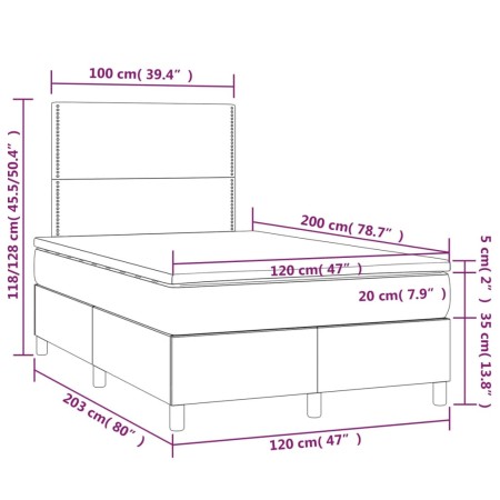 Giroletto a Molle con Materasso Blu 120x200 cm in Tessuto