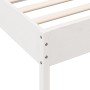 Giroletto con Testiera Bianco 75x190 cm Legno Massello di Pino