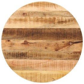 Piano per Tavolo Ø 90x3,8cm Rotondo Legno Massello Grezzo Mango