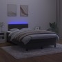 Letto a Molle con Materasso e LED Nero 120x190 cm in Velluto