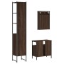 Set Mobili da Bagno 3 pz Rovere Marrone in Legno Multistrato