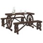 Set da Pranzo da Giardino 3 pz in Legno Massello di Abete