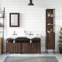 Set Mobili da Bagno 4 pz Rovere Marrone in Legno Multistrato