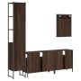 Set Mobili da Bagno 4 pz Rovere Marrone in Legno Multistrato