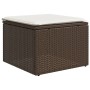 Set Divani da Giardino 10pz con Cuscini in Polyrattan Marrone