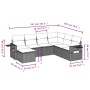 Set Divani da Giardino 7 pz con Cuscini Marrone in Polyrattan