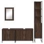 Set Mobili da Bagno 4 pz Rovere Marrone in Legno Multistrato