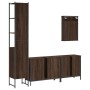 Set Mobili da Bagno 4 pz Rovere Marrone in Legno Multistrato