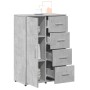 Credenza Grigio Cemento 60x31x84 cm in Legno Multistrato