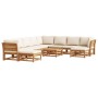 Set Salotto da Giardino 11 pz con Cuscini Legno Massello Acacia