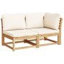 Set Salotto da Giardino 11 pz con Cuscini Legno Massello Acacia