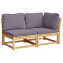 Set Salotto da Giardino 10 pz con Cuscini Legno Massello Acacia