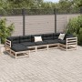 Set Divani da Giardino 7 pz con Cuscini Legno Massello di Pino