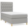 Giroletto a Molle con Materasso Grigio Chiaro 80x200 cm Tessuto