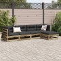 Set Divani da Giardino 5pz con Cuscini Legno Impregnato di Pino