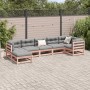 Set Divani Giardino 7 pz Cuscini Legno Massello Abete Douglas