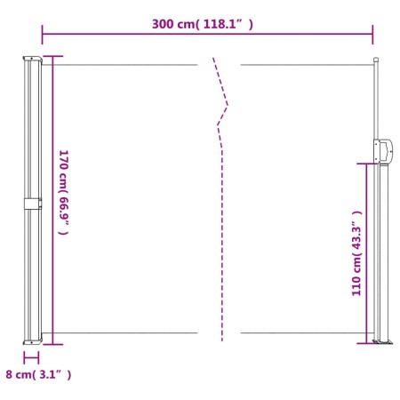 Tenda Laterale Retrattile Verde Scuro 170x300 cm