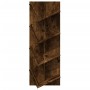 Libreria a Parete a 4 Ripiani Rovere Fumo 33x16x90 cm