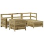 Set Divani da Giardino 5 pz in Legno Impregnato di Pino