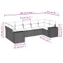 Set Divani da Giardino con Cuscini 7pz Nero Polyrattan