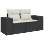 Set Divani da Giardino con Cuscini 8 pz Nero in Polyrattan