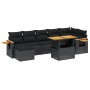 Set Divani da Giardino con Cuscini 8 pz Nero in Polyrattan