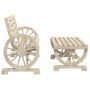 Set Salotto da Giardino 4 pz in Legno Massello di Abete