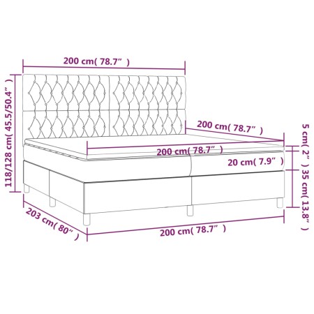 Giroletto a Molle con Materasso Blu 200x200 cm in Tessuto