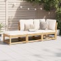 Set Mobili da Giardino 3pz con Cuscini Legno Massello di Acacia