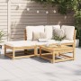 Set Mobili da Giardino 3pz con Cuscini Legno Massello di Acacia