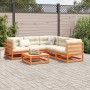 Set Divani da Giardino 6 pz Marrone Cera Legno Massello Pino