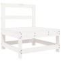 Set Divani da Giardino 7 pz Bianco in Legno Massello di Pino