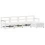 Set Salotto da Giardino 5 pz Bianco in Legno Massello di Pino