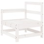 Set Salotto da Giardino 5 pz Bianco in Legno Massello di Pino