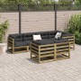 Set Divani da Giardino 7pz con Cuscini Legno Impregnato di Pino