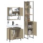 Set Mobili da Bagno 3 pz Rovere Sonoma in Legno Multistrato