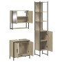 Set Mobili da Bagno 3 pz Rovere Sonoma in Legno Multistrato