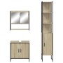 Set Mobili da Bagno 3 pz Rovere Sonoma in Legno Multistrato