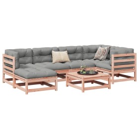 Set Divani da Giardino 7 pz in Legno Massello Abete Douglas