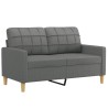 Divano a 2 Posti Grigio Scuro 120 cm in Tessuto