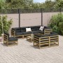 Set Divani da Giardino 9 pz in Legno Impregnato di Pino