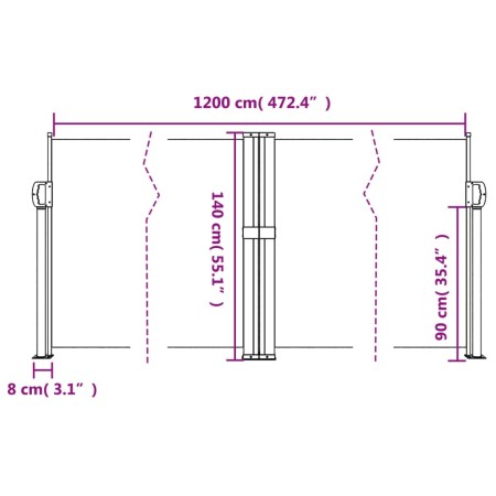 Tenda Laterale Retrattile Beige 140x1200 cm