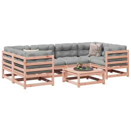 Set Divani da Giardino 7 pz in Legno Massello Abete Douglas