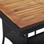 Set da Pranzo da Giardino 5 pz Polyrattan e Legno Massello Nero