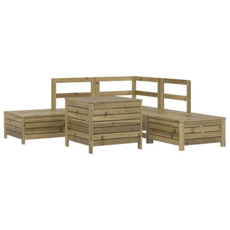 Set Divani da Giardino 6 pz in Legno Impregnato di Pino