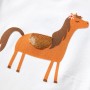 Maglietta per Bambini a Maniche Lunghe Pony Ecrù 128