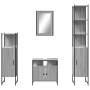 Set Mobili da Bagno 4 pz Grigio Sonoma in Legno Multistrato